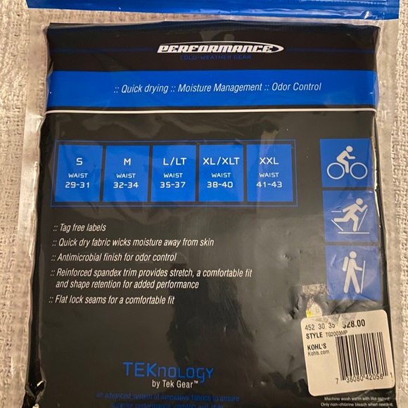 Tek Gear thermal underwear pant xxl 41-43 gray - Picture 2 of 3